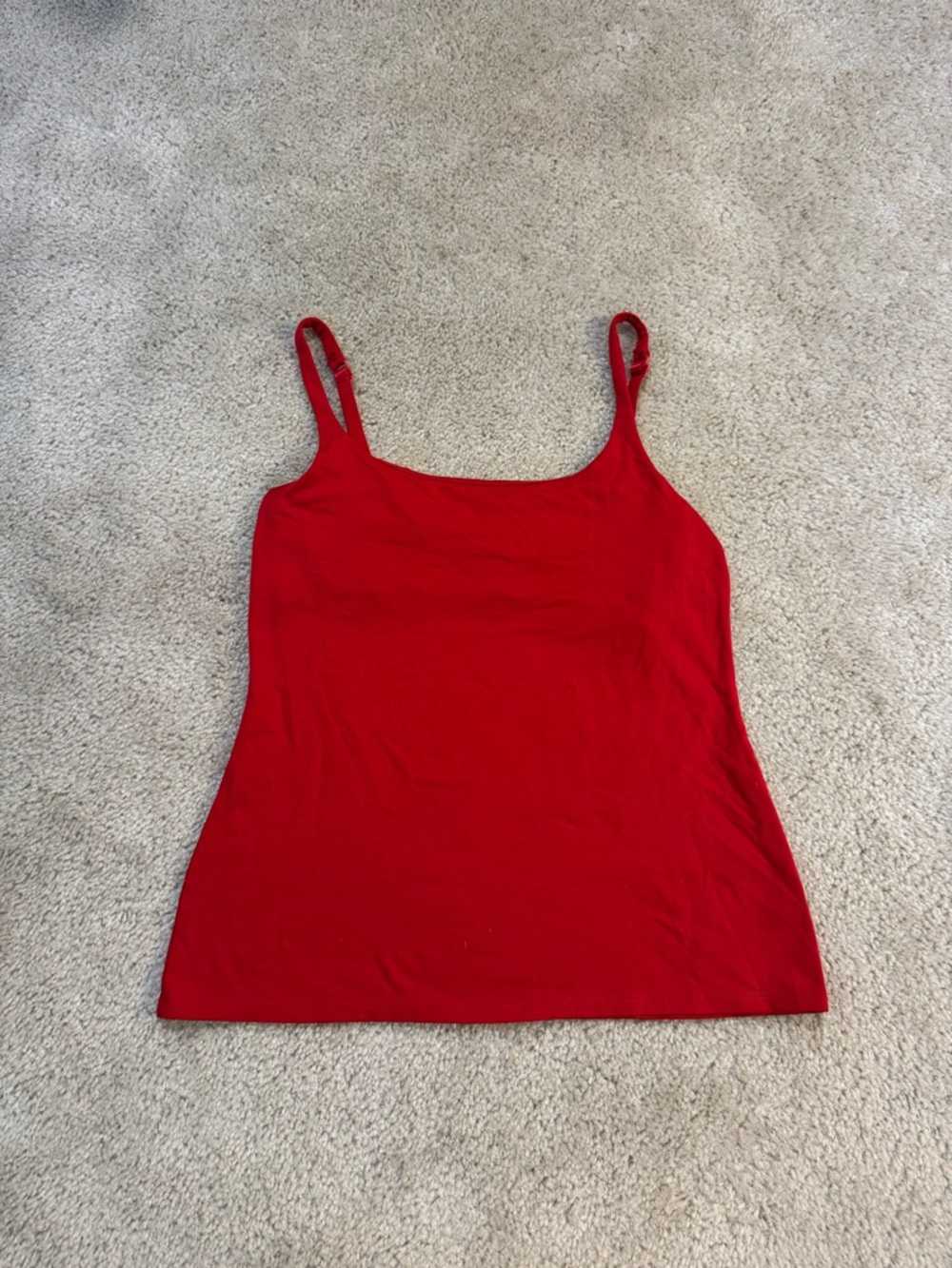 New York & Company Red Slim Cami Tank Top w/ Built in Bra
